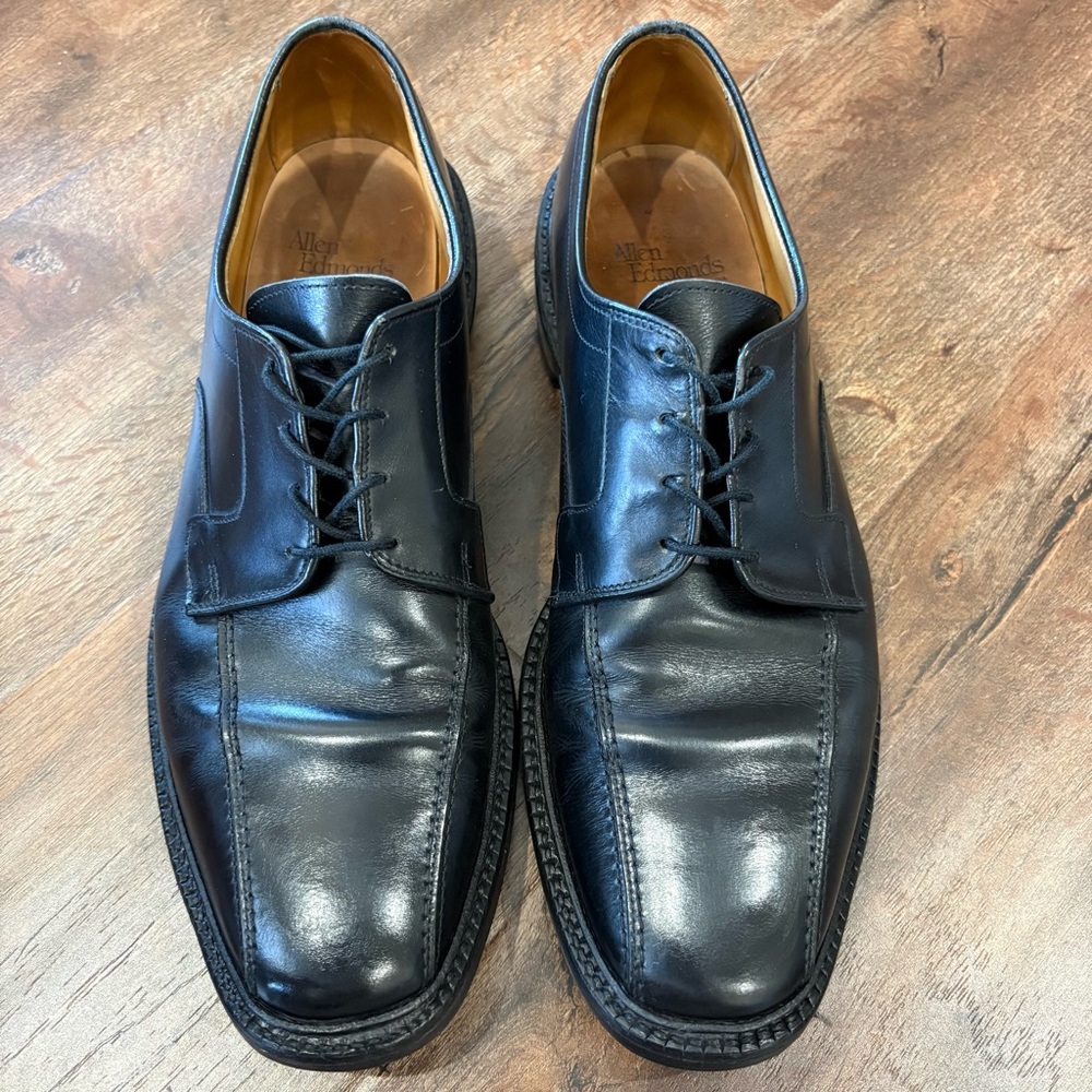 Allen Edmonds Hillcrest Black Leather Split Toe Derby Dress Shoes 12B